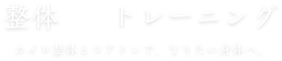 整体×トレーニング カイロ整体とコアトレで、なりたい身体へ